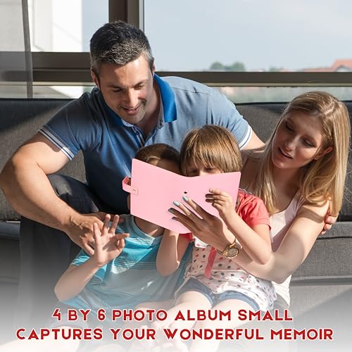 Ruibytree 2 Pack Small Photo Albums 4x6 Pictures, 104 Photos Total, Pink - color: Pink