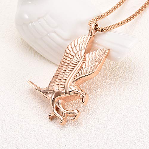 Oinsi Pet Cremation Jewelry - Heart Urn Necklaces for Dog Cat Ashes Keepsake Pet Paw Memorial Urn Pendant Ash Holder for Women Men - color: B-rose Gold