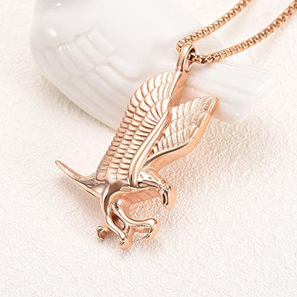 Oinsi Pet Cremation Jewelry - Heart Urn Necklaces for Dog Cat Ashes Keepsake Pet Paw Memorial Urn Pendant Ash Holder for Women Men - color: B-rose Gold