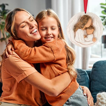 3D Mom Christmas Ornament 2026, Mom Birthday Gifts - Mother and Kid Figurine Gifts for Christmas Tree - Mother's Day for Mother with Toddlers - style: Mom & Baby