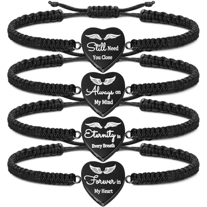 Ecation Cremation Jewelry, Urn Bracelet for Ashes - color: Black, style: Heart