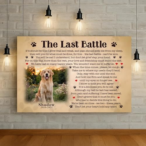 LOPHAW SHIPS NEXT DAY Personalized Dog Memorial Canvas Prints with Photo Name Date - Custom Pet Memorial Gifts for Dogs & Cats, Bereavement Remembrance Gifts, In Memory of Beloved Dog, Printed in USA