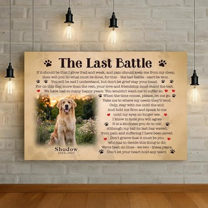 LOPHAW SHIPS NEXT DAY Personalized Dog Memorial Canvas Prints with Photo Name Date - Custom Pet Memorial Gifts for Dogs & Cats, Bereavement Remembrance Gifts, In Memory of Beloved Dog, Printed in USA