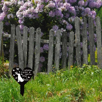 GLOBLELAND Heart Shaped Dog Butterfly Garden Stake for Dogs Memorial Remembrance Plaque Stake Cemetery Acrylic Waterproof Sympathy Garden Stakes for Yard Grave Cemetery - color: Butterfly Dog