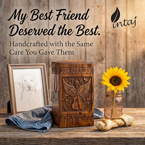 Guitar Wings Wooden Keepsake Urn for Human Ashes, 20 Cu in, Rosewood - color: Rosewood, size: Keepsake (20 lbs)