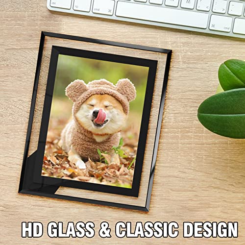 HIKWADERY 5x7 Picture Frames Black - Set of 2, HD Real Glass 5 by 7 Photo Frame for Tabletop Display, Wedding Birthday Mothers Day Gifts (5 x 7, Black) - color: Black, size: 5x7 (2 pack)