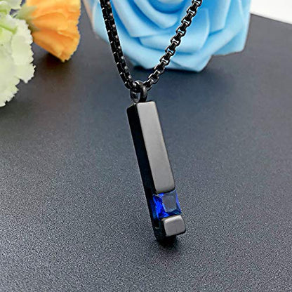YOUFENG Urn Necklaces for Ashes Birthstone Cube Urns for Human Ashes Memorial Cremation Urn Locket Keepsake Ashes Jewelry - style: September