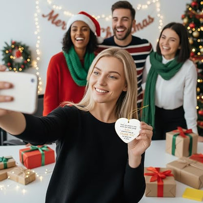 TEEZWONDER Thank You Gifts for Women Men - Ceramic Christmas Ornaments 2026 - color: White - Thank You Gold