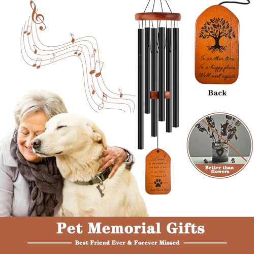 VENBEEL Dog Memorial Gifts, 28" Black Tombstone Dog Sympathy Wind Chime, Pet Memorial Pet Loss Remembrance Passing Away Gift - color: D-tombstone-black