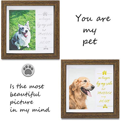 KCRasan Pet Memorial Picture Frame - Sentiment Frame for Loss of Dog Gifts | Loss of Dog Gifts - Pet Collar Frame Remembrance Sympathy Cat Tribute Keepsake, Brown - color: Brown