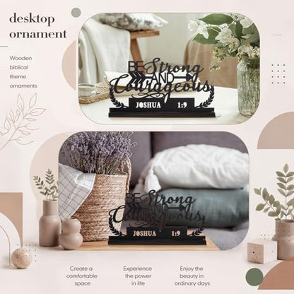 Jetec Inspirational Table Sign Art Decoration, Be Strong and Courageous - style: Be Strong and Courageous