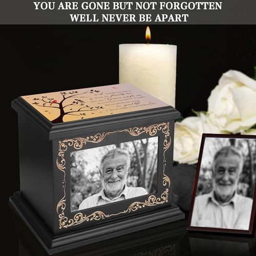 ADMLC Cremation Urns for Human Ashes Adult Up to 200 IBS with Photo Frame | 100% Wooden Handcrafted Memorial Keepsake Urn for Ashes,Funeral Burial Caskets Urn Suitable for Male Female Men Women Dad Mom