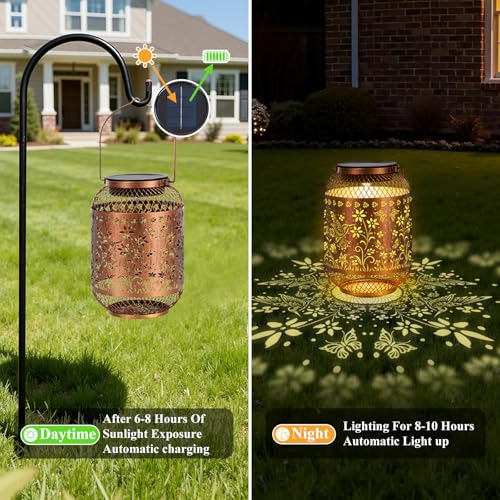Vaukki Patio Solar Lantern Outdoor Waterproof, Hummingbird Garden Decor