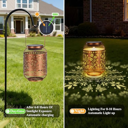 Vaukki Patio Solar Lantern Outdoor Waterproof, Hummingbird Garden Decor