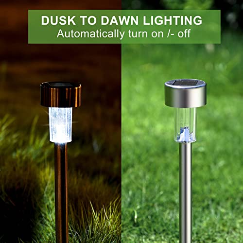 Solar Lights Outdoor Waterproof, Solar Garden Lights, Cold White, 12 Pack - color: Cold White, size: 12 Pack