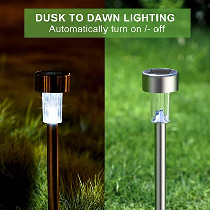 Solar Lights Outdoor Waterproof, Solar Garden Lights, Cold White, 12 Pack - color: Cold White, size: 12 Pack