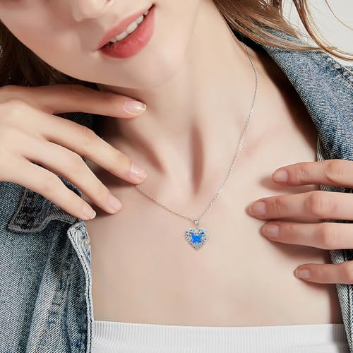 Dorunmo Personalized Locket Necklace 925 Sterling Silver that Holds Pictures Butterfly Birthstone Photo Heart Locket Custom Jewelry Congratulations New Beginnings New Job Gifts for Women - color: Butterfly Blue Opa, style: Personalized Photo + Text