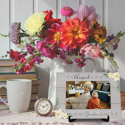 Grandma Pictures Frame, I'm As Blessed As Can Be The Best Grandma Belongs To Me Photo Frame, Grandma Gifts From Grandson Granddaughter, Farmhouse Home Living Room Bedroom Decoration -a26 - color: Best Grandma