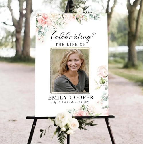 Greenery Funeral Welcome Sign, Memorial Sign, Celebration Of Life Welcome Sign, Celebration Of Life Signs, Memorial Program, Eucalyptus Greenery Funeral Sign - color: Color 2