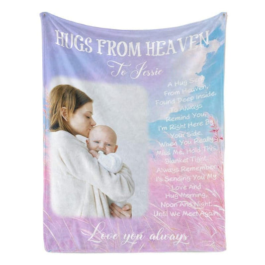 Personalized Memorial Photo Blanket for Loss of Loved one：Made in USA, in Loving Memory Photo Blanket Custom Sympathy Throw Blanket Gift for Loss of Dad Mom Husband Wife - color: Memorial Blanket 02-01