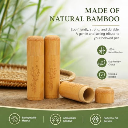 Small Bamboo Scattering Urn Tube, Ashes Biodegradable Scattering Cremation ECO Biodegradable Friendly Mini Spreading Cremation for Human Ashes Pet Dog Cat Ashes