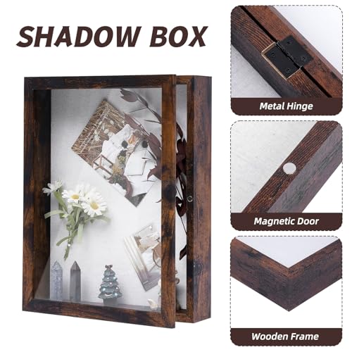 Muzilife 11x14 Shadow Box Picture Frame, 2.16 Deep, HD Glass, Honey Brown - color: Honey Brown, size: 11x14