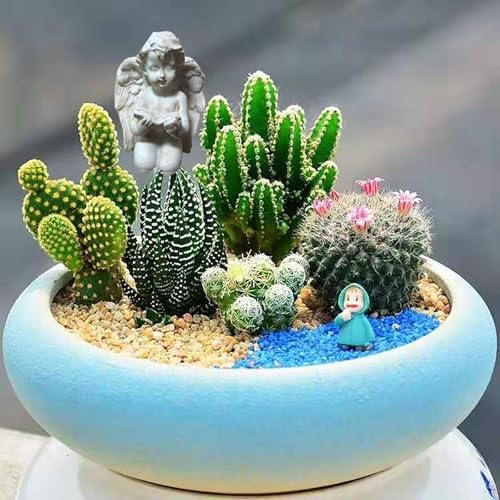 MUAMAX 2 Pcs Decorative Angel Garden Stakes,Little Angel Statues,Resin Flower Pot Decoration Mini Angel Plant Stake,Praying Angel Figurines,Small Cherub Angel Memorial Statue Angel Figurines Decor