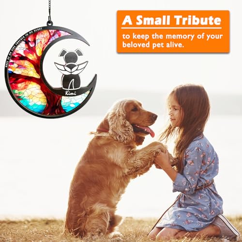 BamLue DIY Dog Angel Memorial Suncatcher, Memorial Gifts for Loss of Dog,Loss of Pet Sympathy Gift, Life Tree of Loss of Sympathy Gift - color: Life Tree-angel Dog