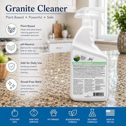 Black Diamond Stoneworks Granite Counter Cleaner: USDA Certified BIOBASED- Safe for Granite and other stone countertops. Safe for food contact formula to keep your countertops looking fresh and clean! - size: 160 Fl Oz (Pack of 1)