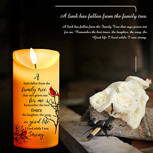 Gerrii Flameless Cardinal Memorial Sympathy Candle LED Battery,Memorial Style - style: Memorial Style