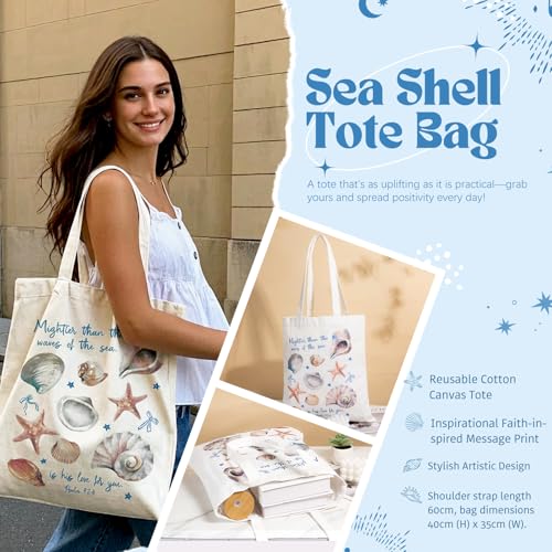 Gifts for Women, 8pcs Ocean Happy Birthday Gifts for Women, Christmas Ideas Inspirational Get Well Soon Gift Baskets Mothers Day Box w/Seashell Tote Bag for Her Mom Sister Friend Friendship - color: Blue