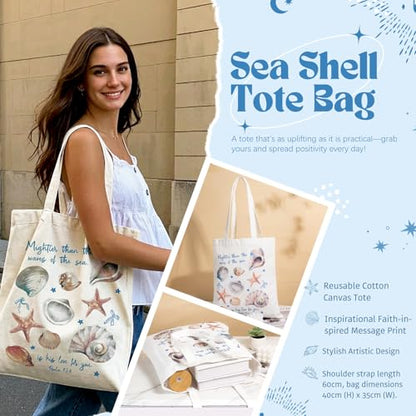 Gifts for Women, 8pcs Ocean Happy Birthday Gifts for Women, Christmas Ideas Inspirational Get Well Soon Gift Baskets Mothers Day Box w/Seashell Tote Bag for Her Mom Sister Friend Friendship - color: Blue