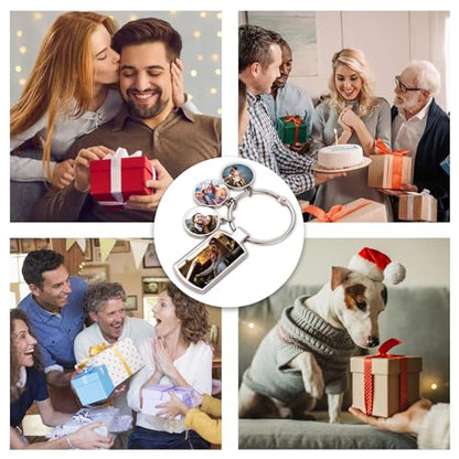 Double Sided Custom Keychain With Picture Alloy Color Printing Personalized Photo Keychain Customizable Text Gifts - color: C-4 Photo