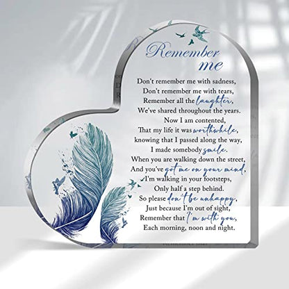 Sympathy Gift, Loss of Loved One Loss of Family Member Condolence Gifts, Condolence Gift for Loss of Loved One, Sentimental Gifts for Home, Bereavement Gift Acrylic Heart Sympathy Memorial Remember Me - style: 006
