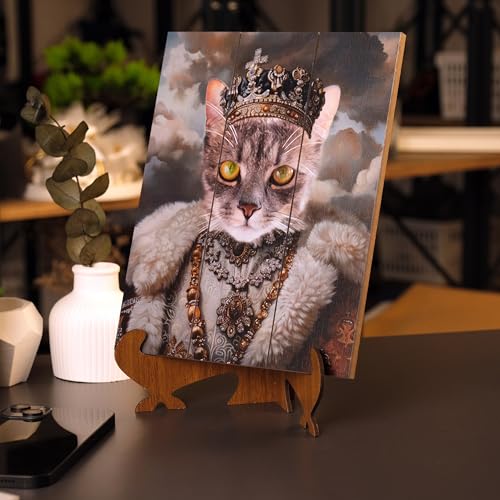 Custom Cat Memorial Wooden Photo Plaque - Personalized Pet Gift - color: Cat Design