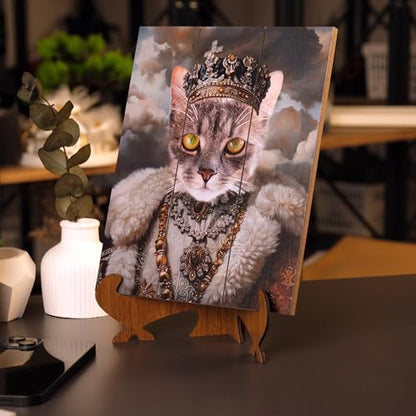 Custom Cat Memorial Wooden Photo Plaque - Personalized Pet Gift - color: Cat Design