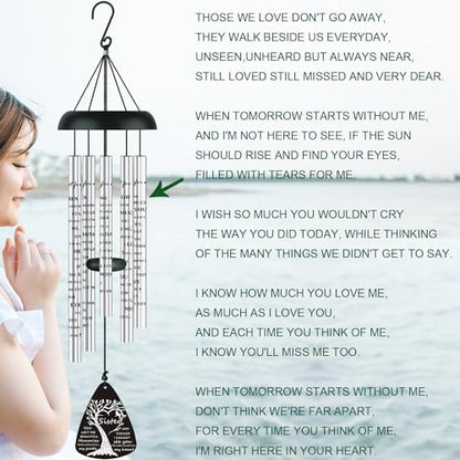 Sympathy Memorial Wind Chimes Bereavement Memorial Gifts for Loss of Sister Sympathy Memorial Gifts for Loss of Loved One in Memory of Sister - size: 32 inch