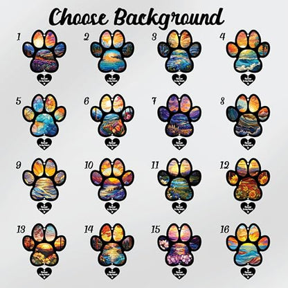Personalized Dog Memorial Suncatcher, Paw Suncatcher Remembrance Gift, Engraved Pet Memorial Ornament, Pet Sympathy Keychain, Loss of Animal Sympathy Card, Rainbow Bridge Dog Loss Gift - color: 20. Custom #20