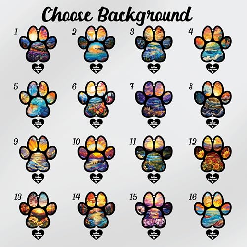 Personalized Dog Memorial Suncatcher, Paw Suncatcher Remembrance Gift, Engraved Pet Memorial Ornament, Pet Sympathy Keychain, Loss of Animal Sympathy Card, Rainbow Bridge Dog Loss Gift - color: 20. Custom #20