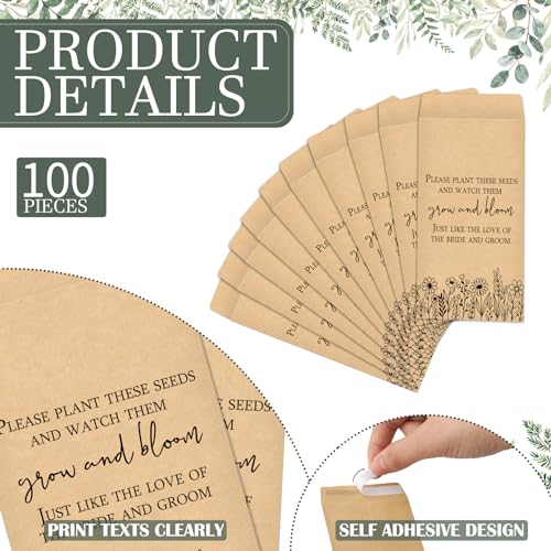 Maitys 101 Pcs Let Love Grow Seed Packets Wedding Shower Favors Sign