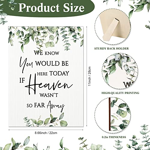 Yulejo Floral Memorial Wedding Sign Heaven Wasn't So Far Away | Tabletop Display with Stand for Ceremony Reception, Greenery Design, Loving Memory Tribute, Wooden Decor Celebration