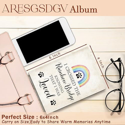 Pet photo album 4x6 18 Pockets Photos, Pet Memorial Photo Albums,Pet Remembrance Gift, Small Mini Photo Album Hold 36 Pictures Book - color: Rainbow