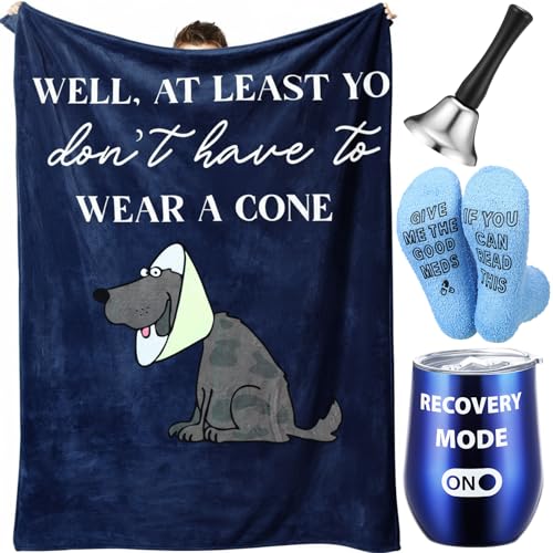 Frienda 4 Pcs Get Well Soon Gift for Men, Funny After Surgery Gifts Basket, Chemo Care Package for Sick Friends Dad Brother - color: Blue