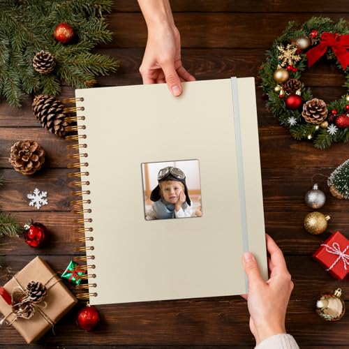8.5x11 in Scrapbook Photo Album with Window, 30 Sleeves Beige - color: Beige, size: 8.5"X11" 30Sheets