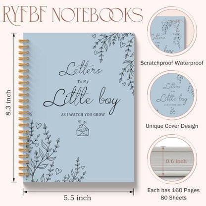 New Mom Boy Gifts Journal for Women, 5.5x8.3in - color: Letters Boy