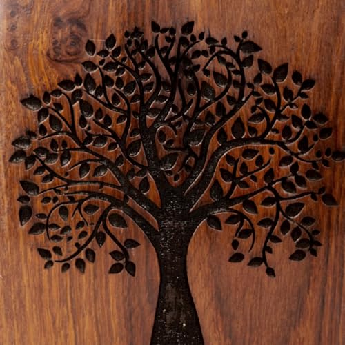 Personalized Wooden Cremation Urns for Human Ashes,Tree of Life Design, Memorial Urn for Adult Male, Female, Pet, Dog, Cat, Burial Urn for Ash, Custom Size Selection from XS to XXL (12 lbs to 250 lbs)