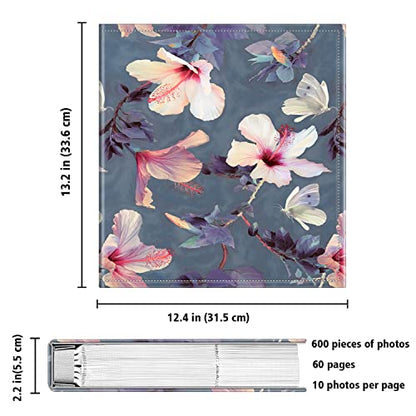 Fintie Photo Album 4x6 Photos - 600 Pockets Large Capacity Albums Book | Vegan Leather Cover, 4X6 Picture Keepsakes, Family/Wedding/Travel Memory Book, Baby/Kids/Boys/Girls Gift, Blooming Hibiscus - color: Blooming Hibiscus