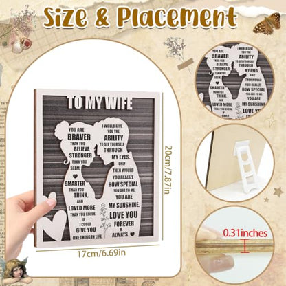 Mothers Day To My Wife Plaque | Valentines Romantic Gifts for Wife from Husband, Rustic Love Sign for Wife's Birthday, Wedding Anniversary, Christmas & Just Because - style: To My Wife