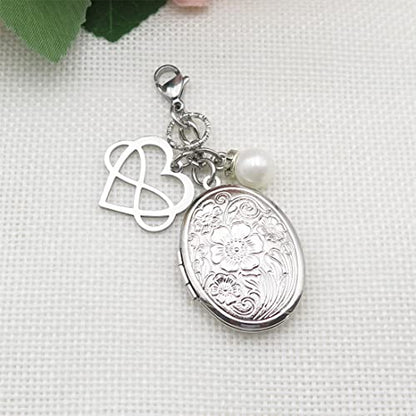 IDLAN Bouquet Locket Photo Charm Wedding Bouquet Memory Charm Memorial Bride Pendant Memorial Photo Keepsake - style: Infinity Heart