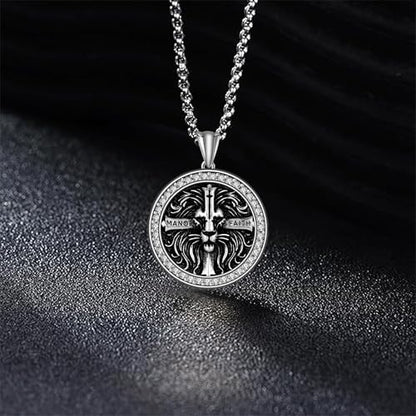 925 Sterling Silver Patron Saint Necklace Amulet Miraculous Medal Pendant Jewelry for Men Women with Friendship Talisman Travel Inspirational Gifts - color: black-G
